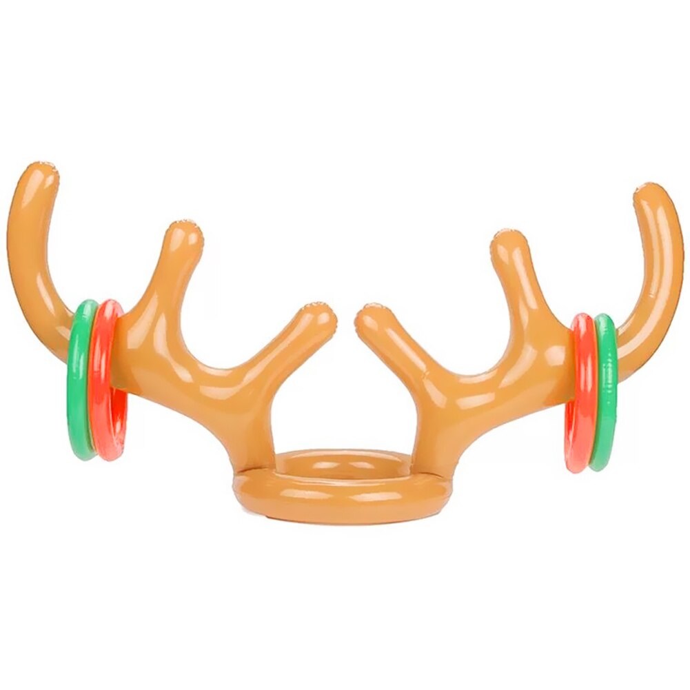 Opblaasbare Kerstman Grappig Reindeer Antler Herten Hoed Ring Toss Kerstvakantie Party Game Speelgoed Gooien Cirkel Speelgoed Party: B
