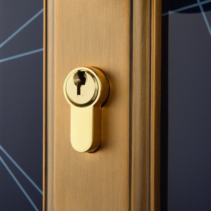 Room door lock wooden door lock bedroom American yellow ancient house door lock black mute household universal indoor door lock