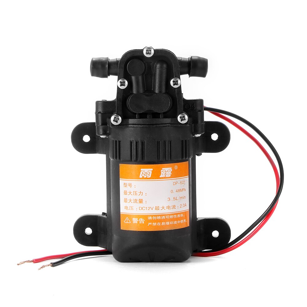 Duurzaam DC 12 v 70PSI 3.5L/min Landbouw Elektrische Waterpomp Zwart Micro Hoge Druk Membraanpomp Water Spuit Auto wassen 12 v