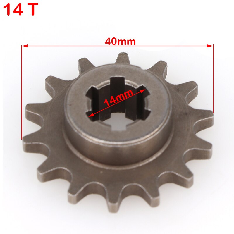 Caja de engranajes de embrague delantero, piñón para 47cc 49cc, 2 tiempos, ATV, Quad Dirt Pocket, Mini bicicleta de Motor, T8F, 11T, 14T, 17T, 20T: 14T