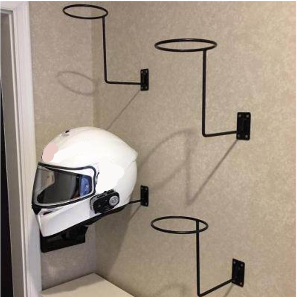 Aluminium Helm Rek Muur Display Rack Opslag Houder-Motorrijwiel Jas Hanger Organizer-Zwart