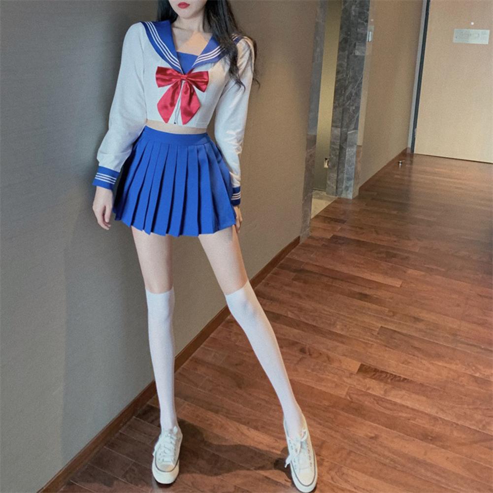 Uniforme de Escuela Japonesa para niñas, Tops de Sailor + falda Estilo marinero, ropa para estudiantes, de talla grande, Lala, ropa de animadora