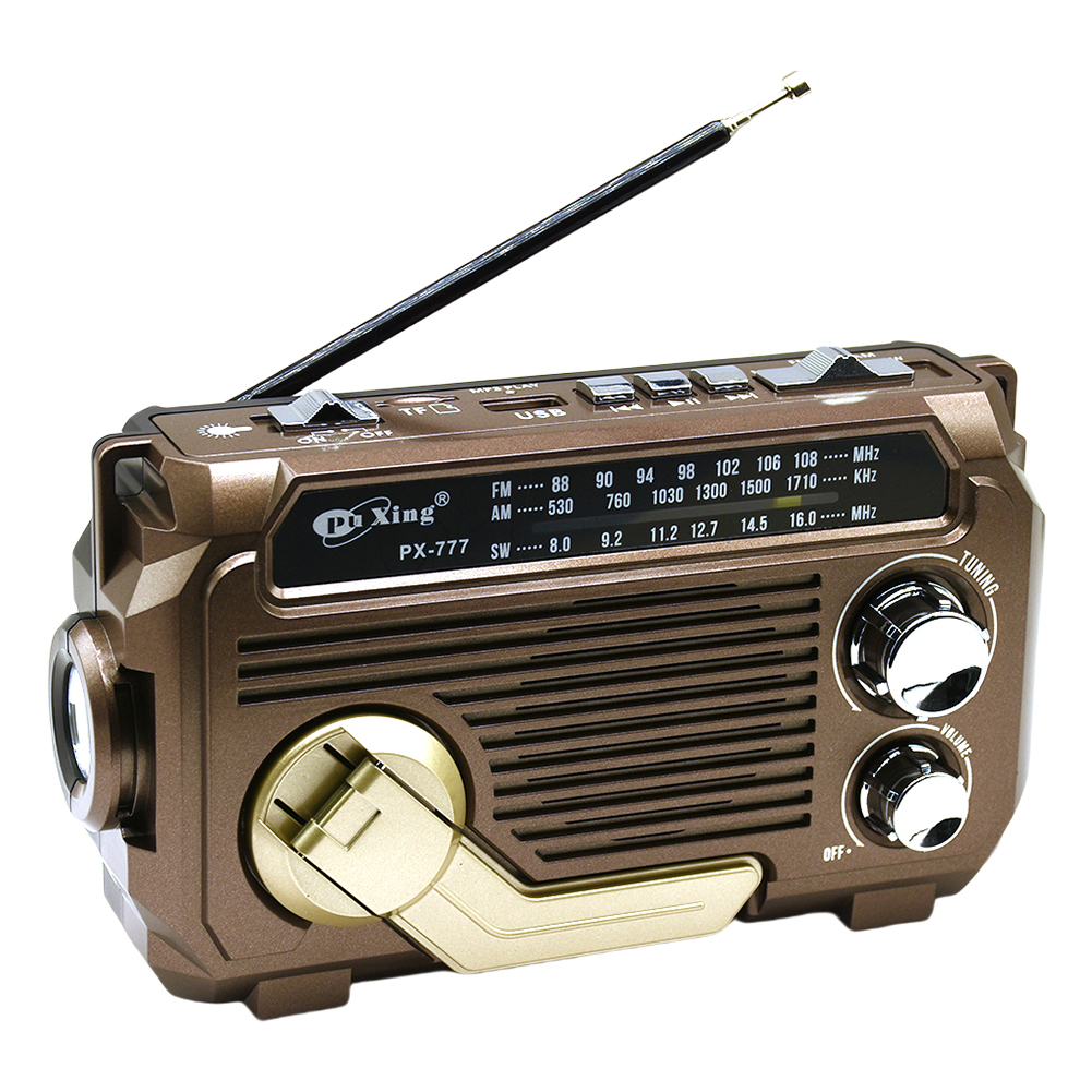 Hand Crank Emergency Radio AM/FM/SW Radio with Flashlight BT Speaker Portable Weather Radio for Outdoor Camping and Emergency: Silver