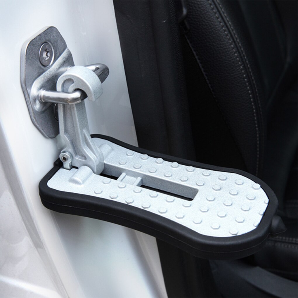 Universal Foldable Car Door Step Pedal Universal Auto Rooftop Luggage Ladder Hooked Foot Pegs Doorstep Safety Hammer