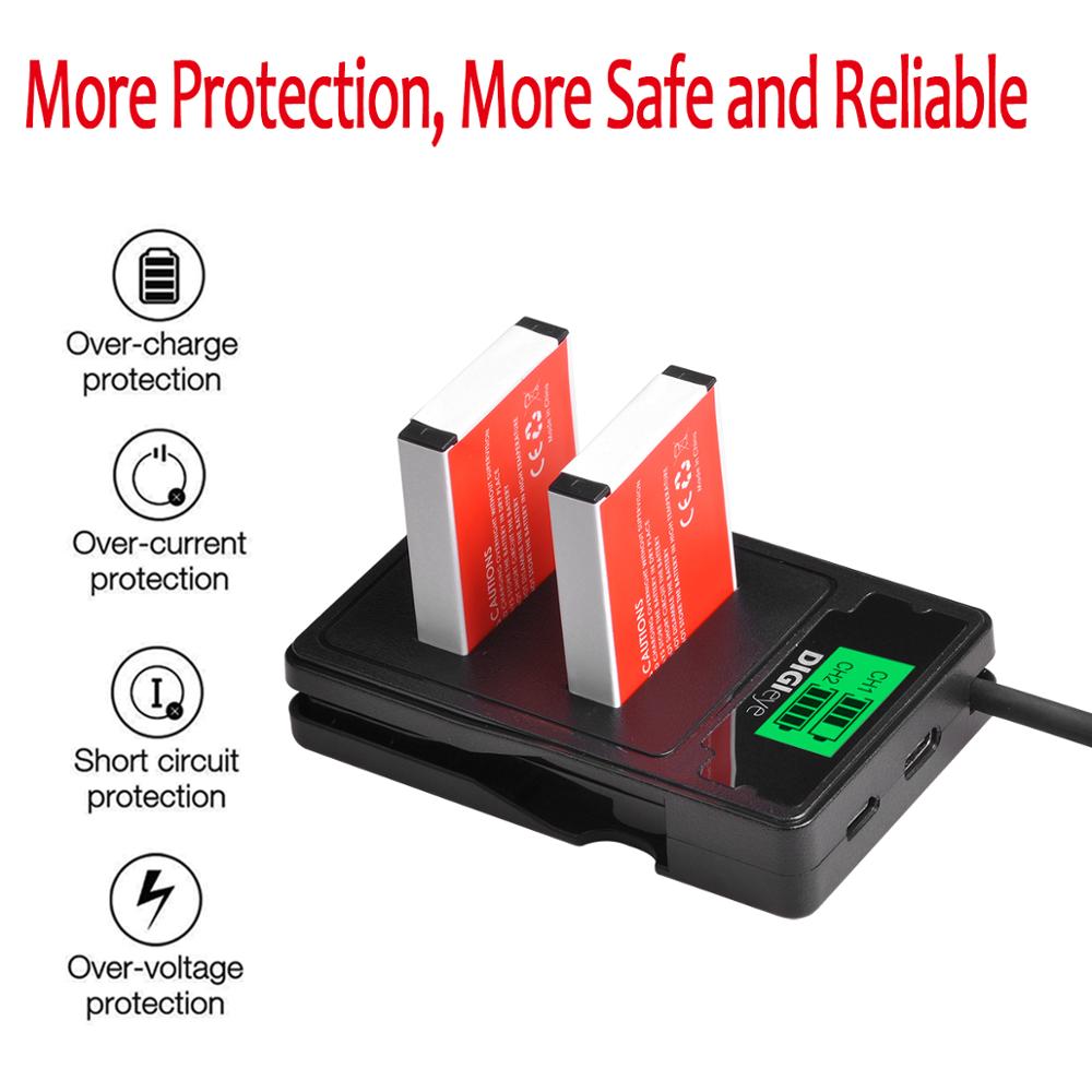 EN-EL12 ENEL12 Battery + LCD Dual USB Charger for Nikon Coolpix A1000 B600 W300 A900 AW100 AW110 S6300 S8100 S9300 P310