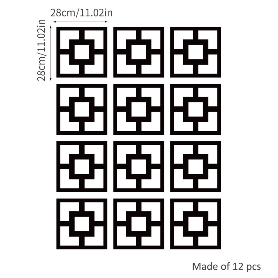 Espejo hueco cuadrado para pared, pegatina de papel tapiz para decoración de sala de estar, dormitorio, bricolaje, calcomanía de espejo acrílico, 28x28cm x 12 Uds.