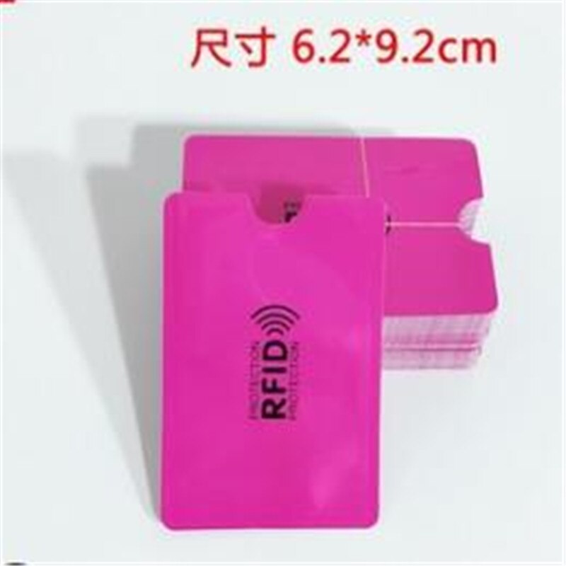 Porte-cartes Anti Rfid, 5 pièces, blocage NFC, serrure pour lecteur de carte d'identité, étui de Protection pour cartes de crédit en métal, étui en Aluminium: rose red