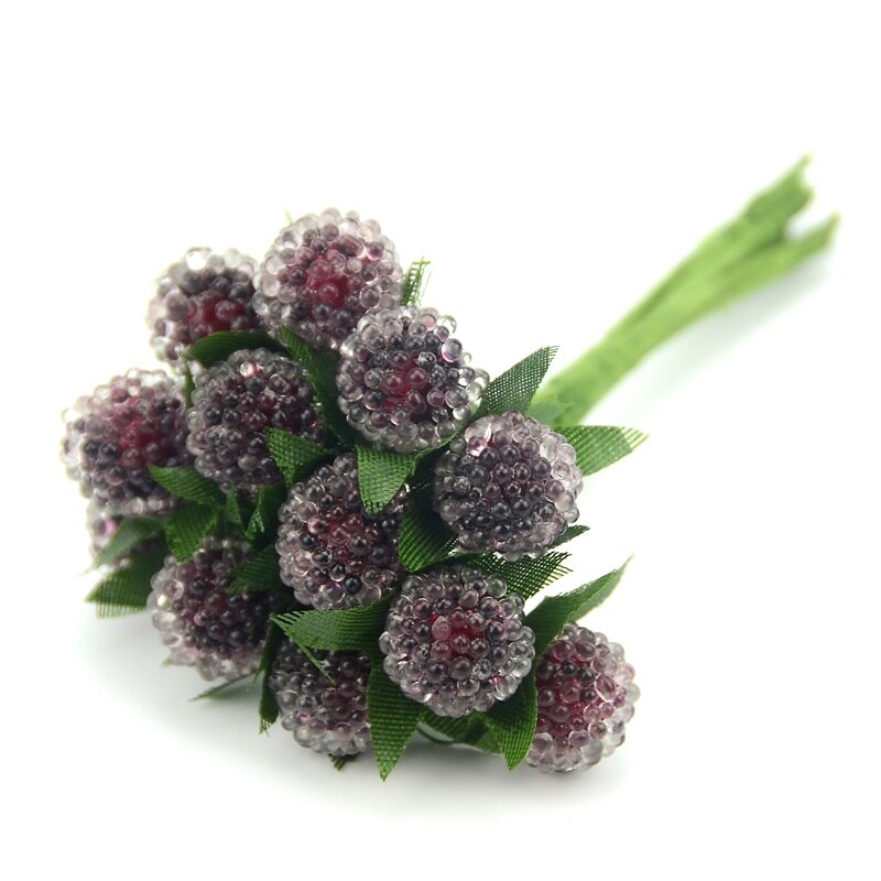 12 sztuk sztuczny owoc czerwone szkło jagody kwiat pręcik ślub symulacja granatu robić domu ślub dekoracja na choinkę