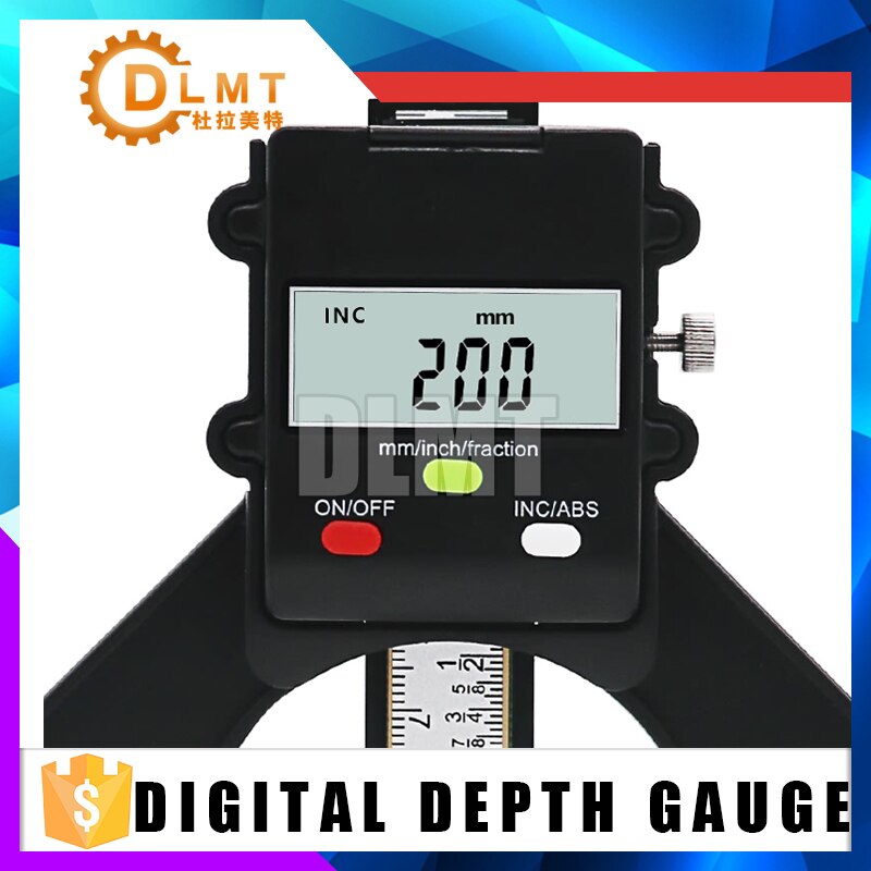 1PCS Digital Depth Gauge Digital LCD Magnetic Self Standing Aperture 80mm Hand Routers Tread Depth Gauge