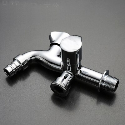 Wall Mounted Half Inch Thread Chrome 7 Models Dual Handle Cold Water Tap with two way out L17092: Dark grey