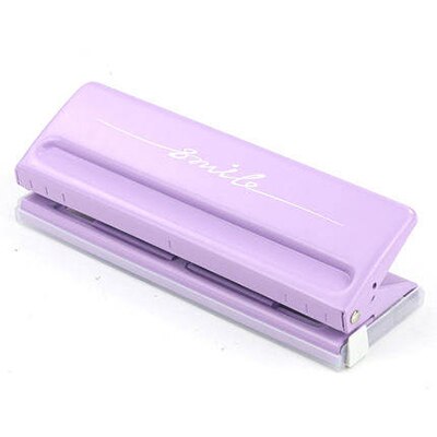 Punzón de papel estándar de 6 agujeros, grapadora ajustable, suministros de encuadernación para el hogar y la oficina, equipo de papelería para estudiantes: Violet