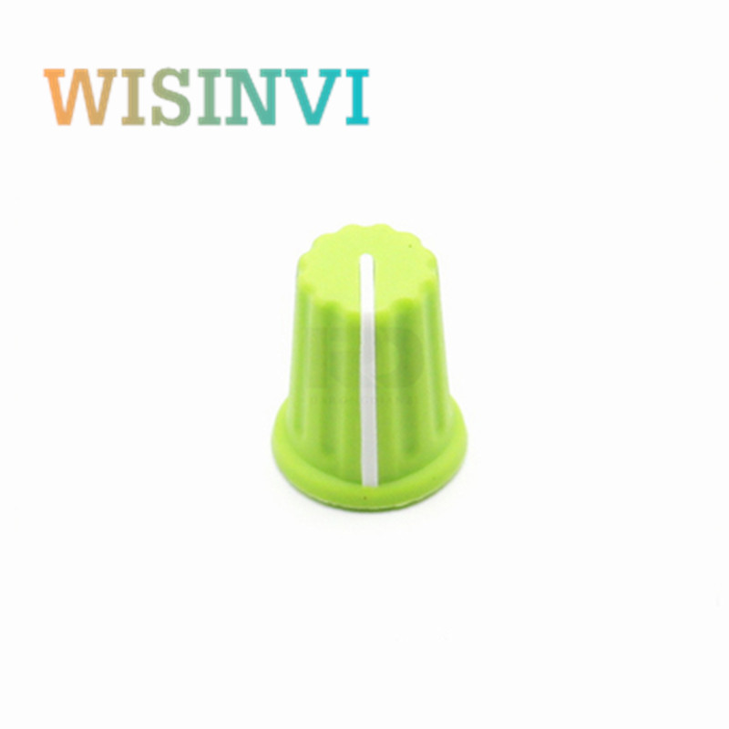 Perilla de medio eje de goma de Color, 5 uds., diámetro 16 mm, altura 19mm, perilla de potenciómetro de goma, orificio interior en forma de D de 180 grados, 6mm: Verde