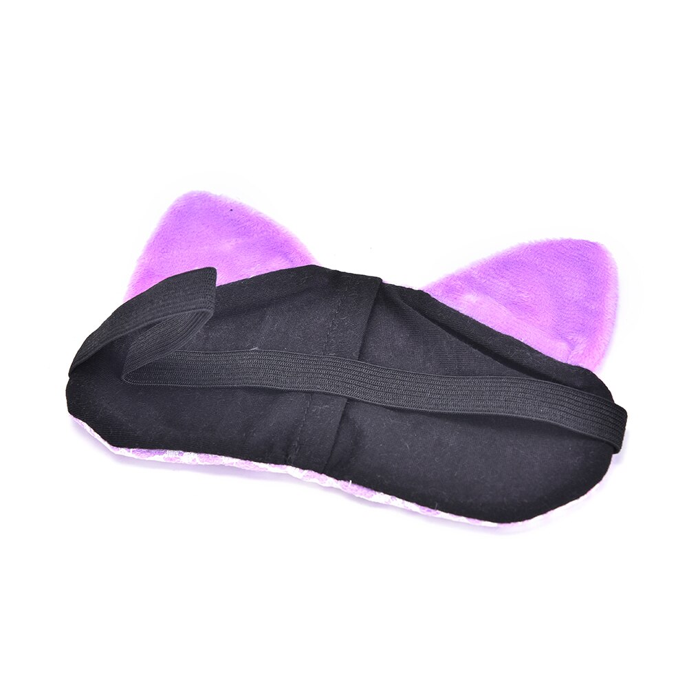 Mascarilla negra con dibujos animados para dormir, de gato antifaz para dormir, relajante, 1 unidad