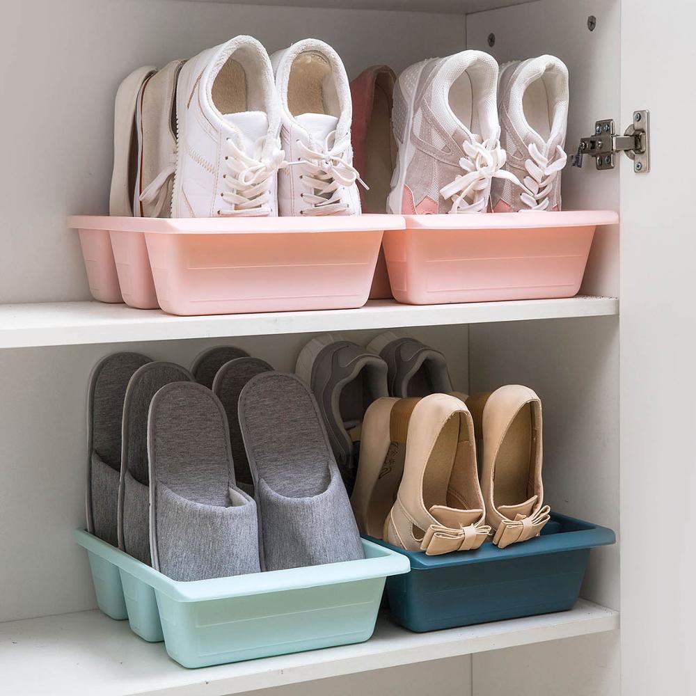3 Rooster Schoenenrek Stand Plank Houder Schoen Organisator Schoenen Opslag Rekken Kabinet Organizer Slot Schoenendoos Drie Kleur