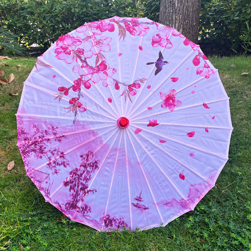 Chinese Silk Umbrella Hanfu Waterproof Oil Paper Umbrella for Wedding Photograph Prop Dance Decorative Costume Parasol: Other