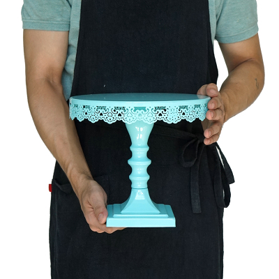 Sweetgo baby blue kagestander cupcake bakke kageværktøj boligdekoration dessertbord dekoration fest leverandører 3 etagers fuglebur: 25cm