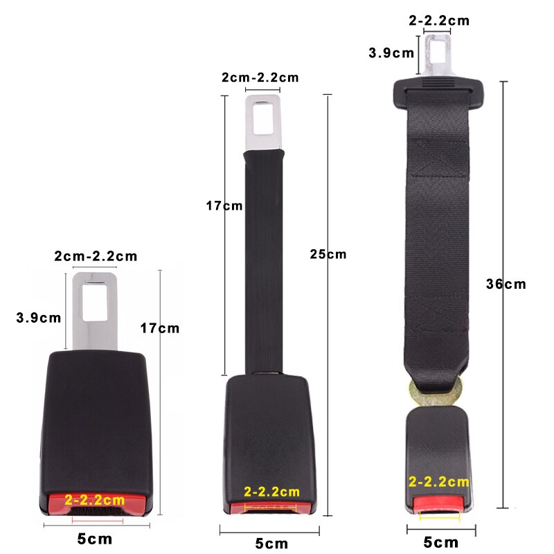 Universal Seat Belt Cover Car Safety Belt Extender 3 Size Seat Belt Extension Plug Buckle Seatbelt Clip Auto Accessories