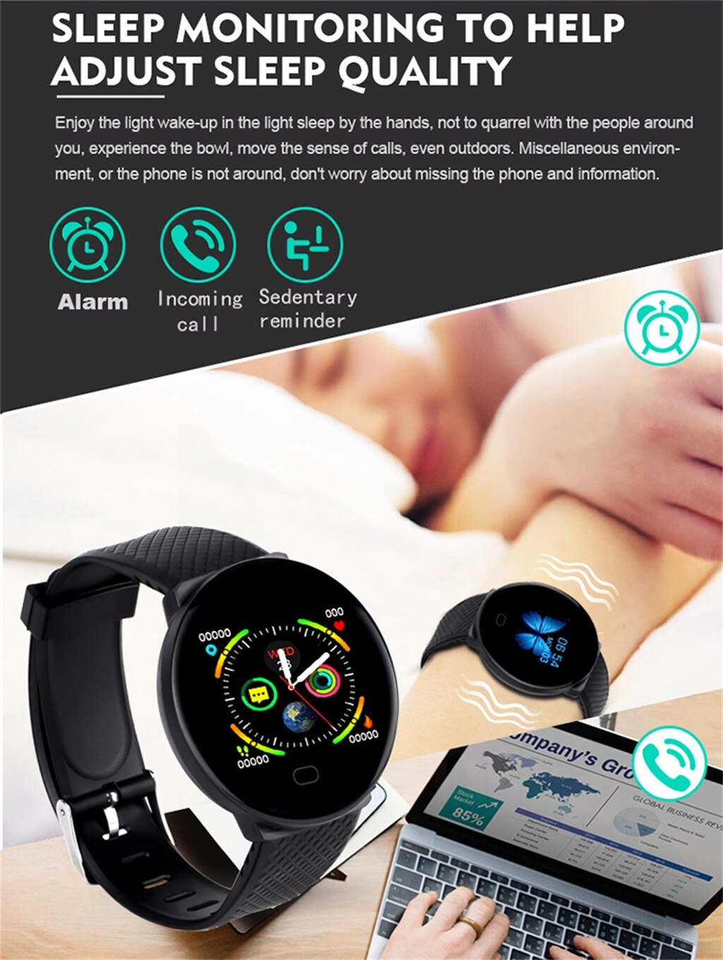 D19 Bt 4,0 Clever Uhr Schlaf Überwachung Fitness Tracker-wasserdicht Armbinde Смарт Часы Reloj Inteligente Relogio Masculino