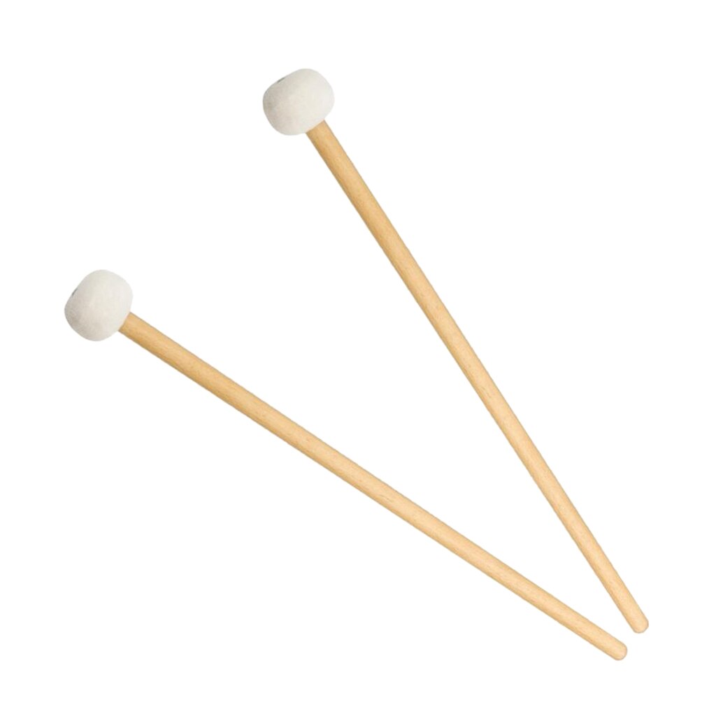 2x Timpani Mallets Sticks Felt Head Drum Sticks Mallets with Wood Handle