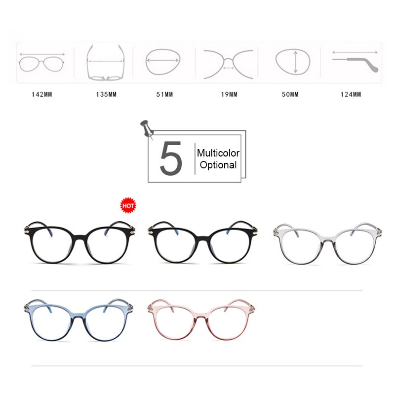 Anti-Blue Round Glasses Eyeglasses Anti Radiation Reading Glasses Blue Light Blocking