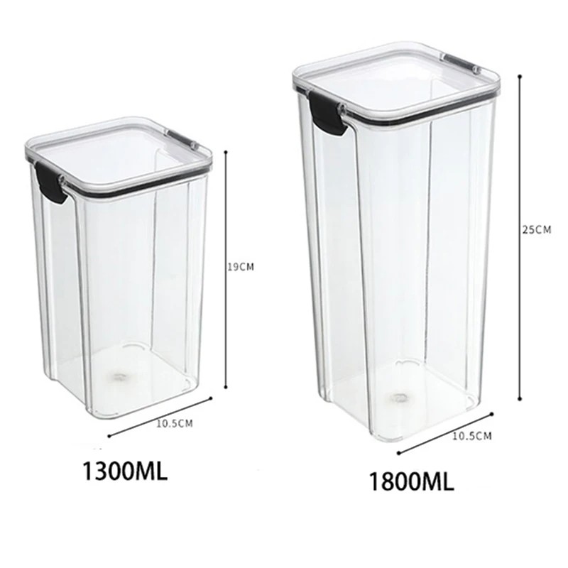 Transparante voedselopslagcontainers Keukenopslag Luchtdichte blikjes Plastic opbergdozen Stapelbare voedselopbergdozen: Beige