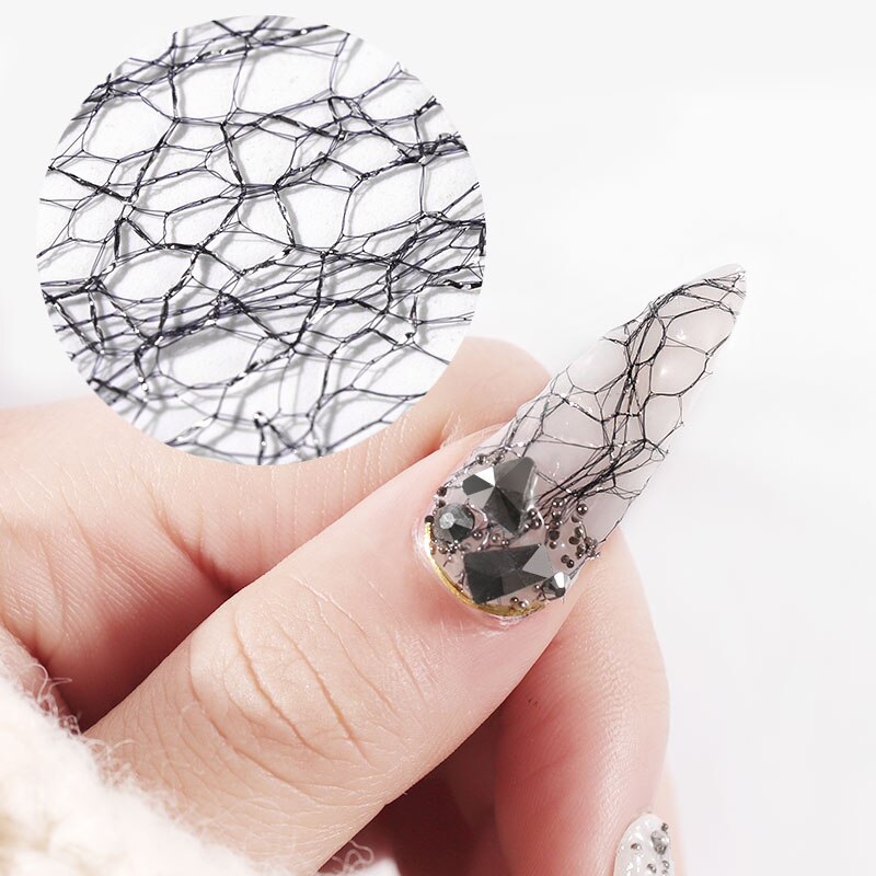 1 boîte 3D maille ongles feuilles feuille d'or gaze Nail Art transfert autocollant décoration curseur ongles décalcomanies Nail Art bricolage accessoires de