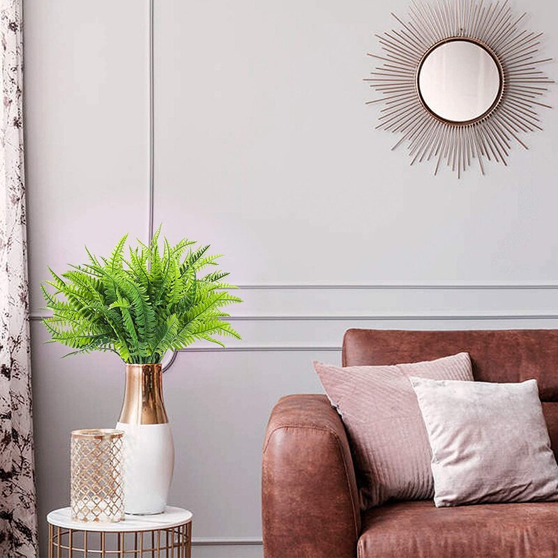 4Pcs Artificial Boston Fern Plants Plastic Artificial Shrubs Greenery for House Outdoor Garden Office Decor Imitation plants