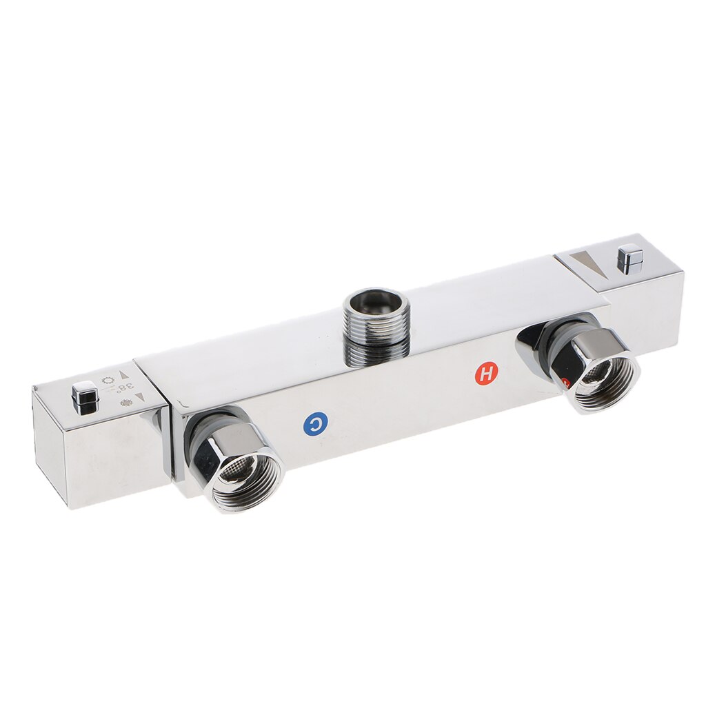 Modern Style Bathroom Hardware- Thermostatic Mixing Valve Wall Mount Cold Water Mixer Constant Temperature Control Valve: 3-Way