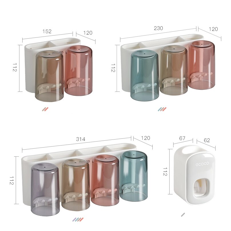 Wall Mount Automatic Toothpaste Dispenser Bathroom Accessories Set Toothpaste Squeezer Dispenser Bathroom Toothbrush Holder Tool