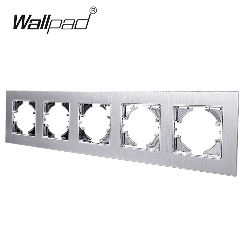 1 2 3 Gang Kortstondige Reset Schakelaar Met Led Diy Grey Silver Metal Brushed Frame 16A Eu Frans Sockets Usb tv Data Cat6 Outlet