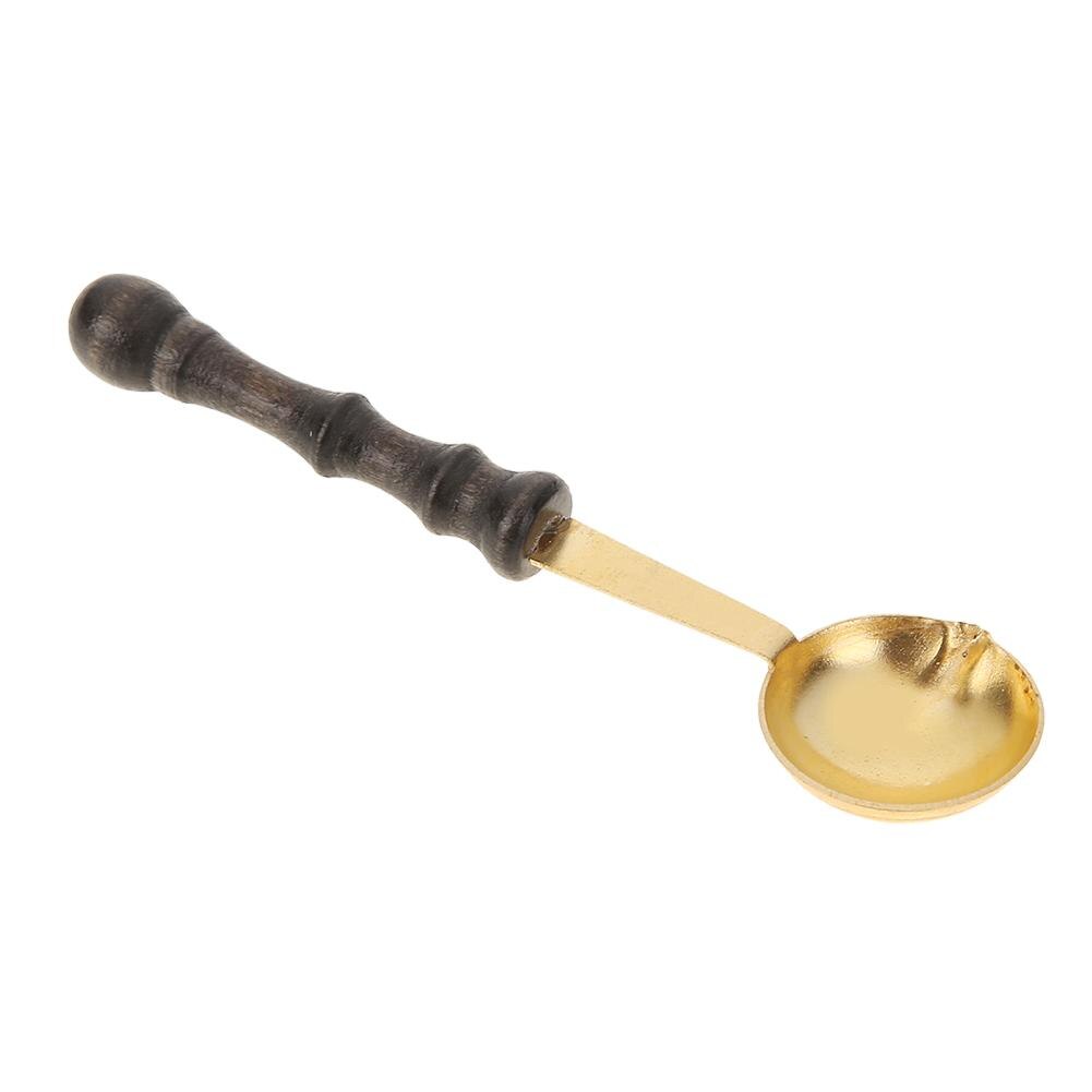 Retro Brand Verf Metalen Lakzegel Postzegels Houten Handvat Planten Patroon Diy Trouwkaarten Decoratie Verjaardag Kaart Seal Stempel: Spoon A