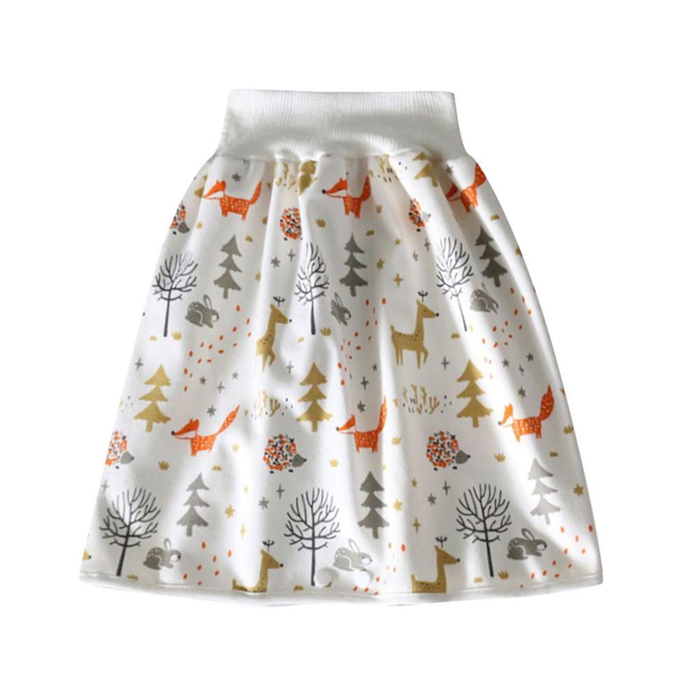 2 in 1 Comfy Children's Adult Diaper Skirt Shorts Baby Waterproof Diaper Skirt Pants Training Pants Kids Cover Underwear: Forest Animal / L