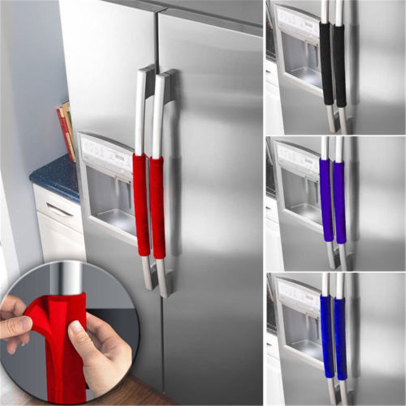 Set de 2 unidades de fundas para manijas de electrodomésticos de cocina, decoración de manchas, puerta, nevera, horno