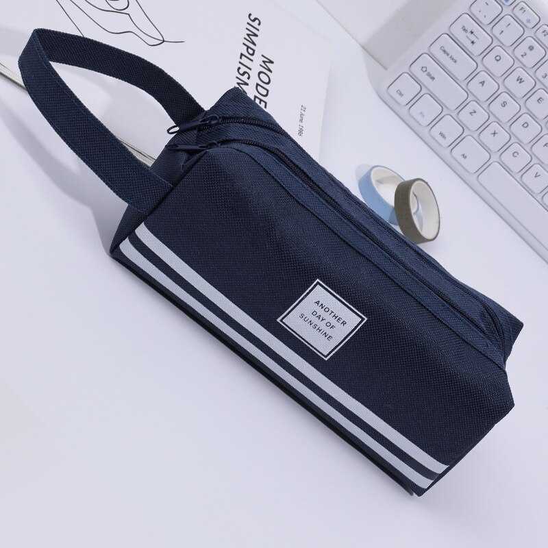 1Pcs Kleurrijke Grote Capaciteit Potlood Gevallen Zakken Creatieve Korea Stof Pen Box Pouch Case School Kantoorbenodigdheden Supplies