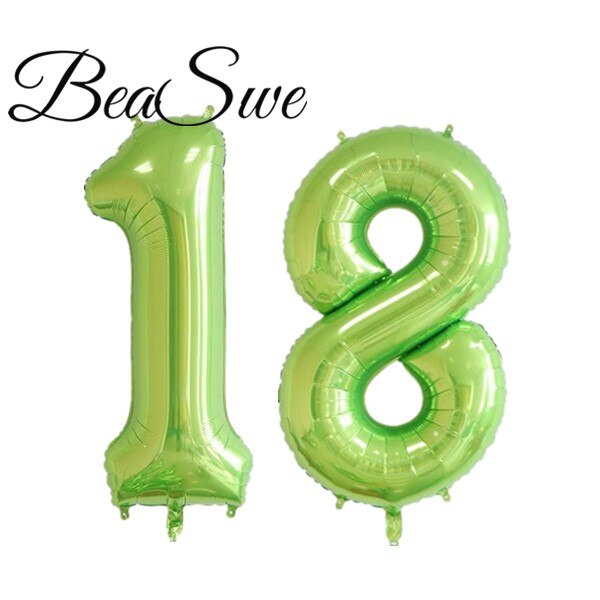 2pcs/lot Large Size Foil number Balloons 40inch Rainbow Rose Gold Happy 18th Birthday Anniversary Party Decor Supplies