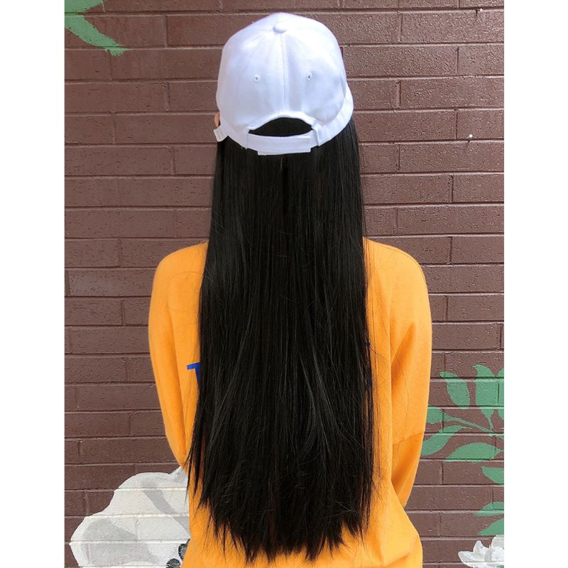 Chapeau de Baseball à perruque pour femmes | Perruque avec Extension de cheveux synthétiques, perruques lisses et longues 40JF