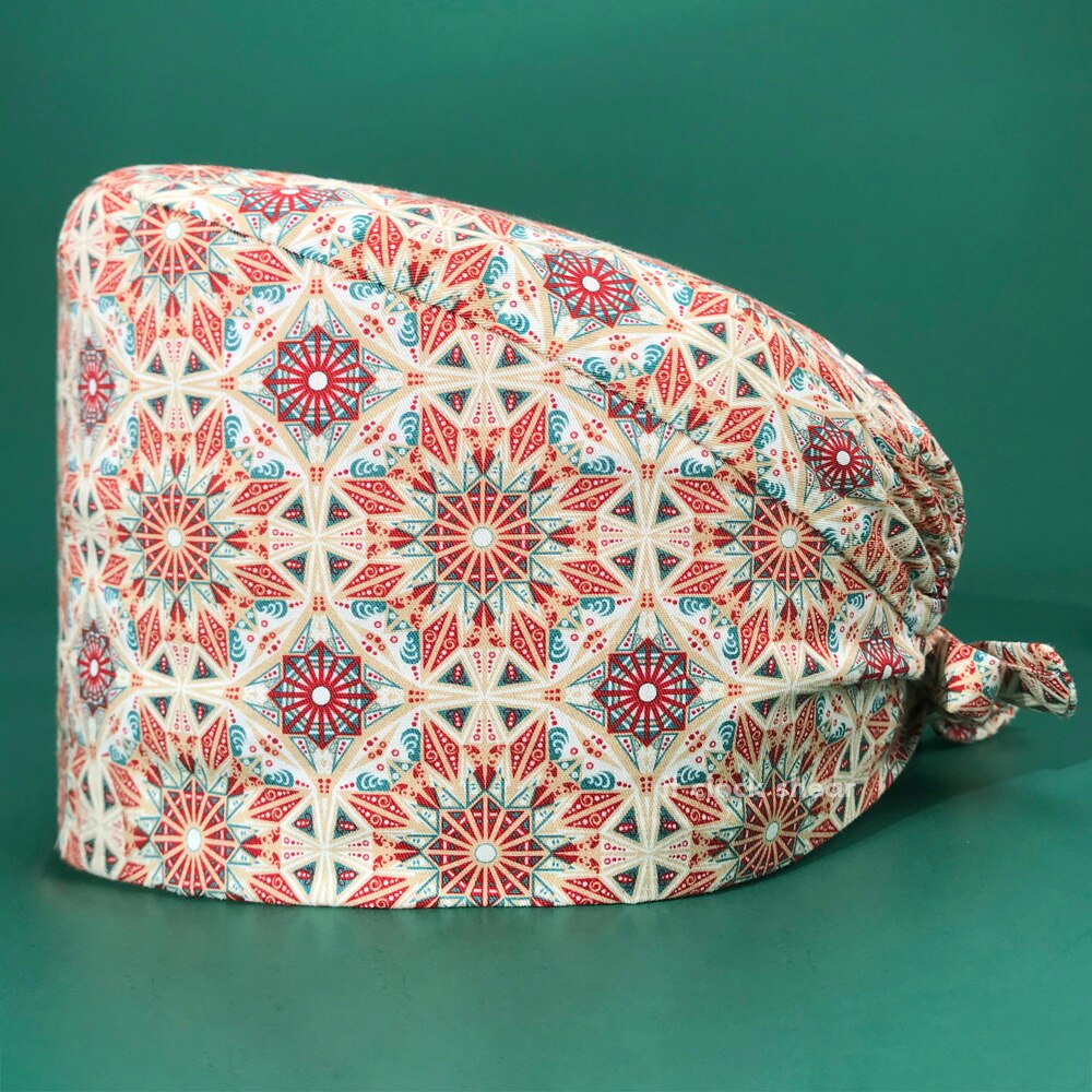 Ziekenhuis Scrubs Vrouwen Hoeden Pet Grooming Chirurgische Hoeden Tand Schoonheid Verpleging Hoed Multicolor Caps Met Zweet-Absorberende: 22187
