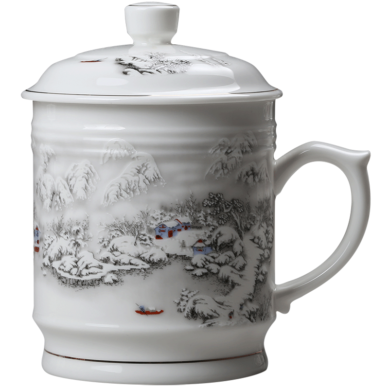 Jingdezhen Ceramic With cover Teacups Hand Painted Flower Pattern Master Teacup Boutiques Tea Ceremony Accessories Supplies