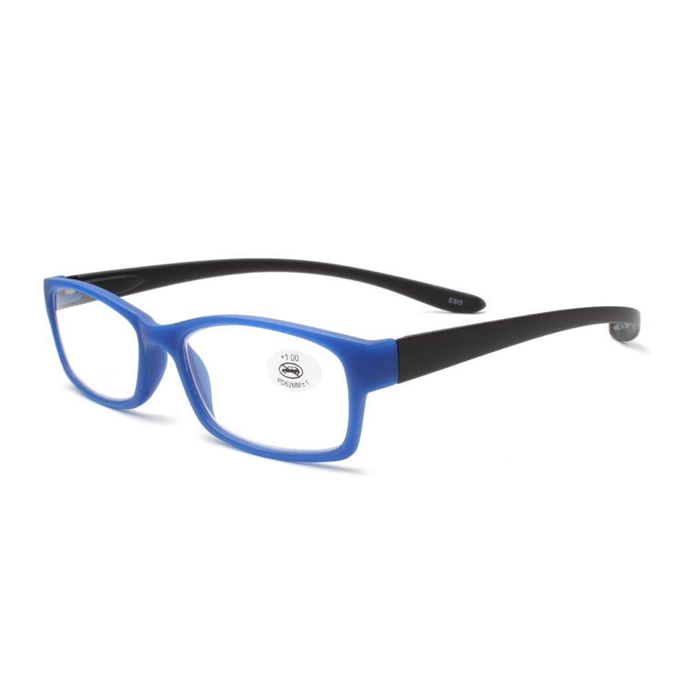 OUTMIX Lesbriller - Antirefleks HMC - CR-39 Glass 53mm - Unisex med lange stenger: Blå / +200