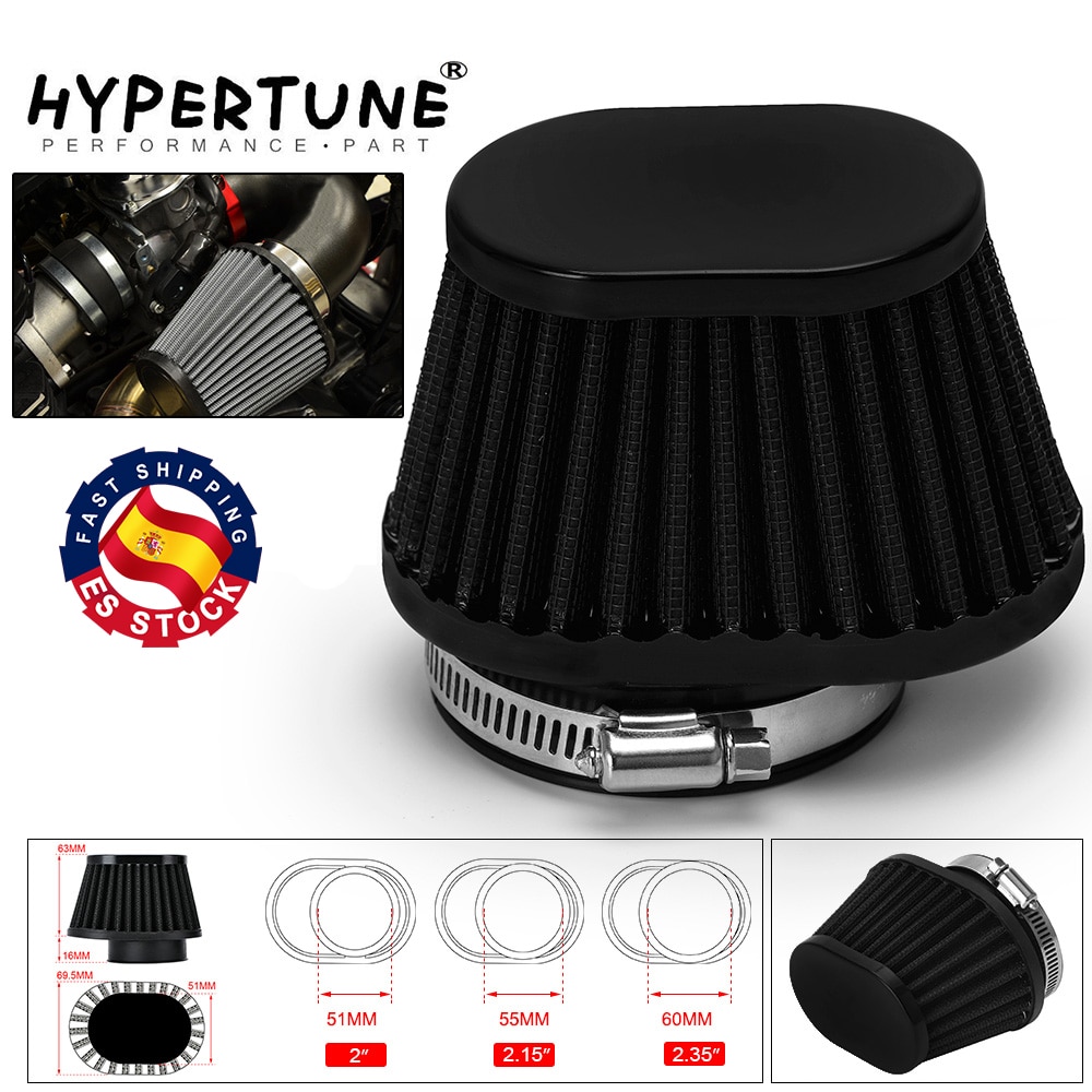 Hypertune – filtre à Air universel pour moto, 60mm, 55mm, 51mm, pour moteur, Minibike, entrée d'air froid, filtre cône à haut débit
