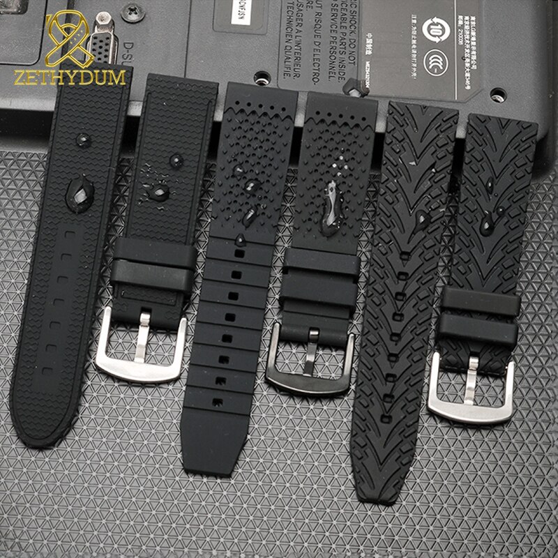 Silicone Rubber watch strap 22mm 24mm 26mm bracelet wristwatches band watchband waterproof breathable wristband