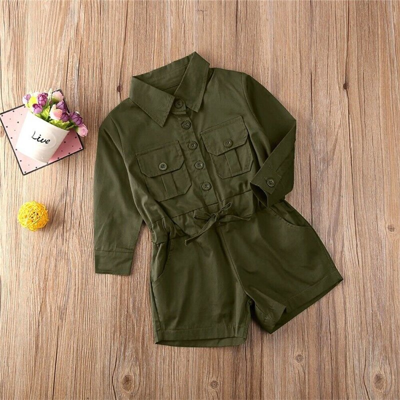 Children Kids Overalls Short Pants Girls Pocket Casual Overalls Jumpsuits Baby Clothing Jumpsuits Girls Overall 1-6T