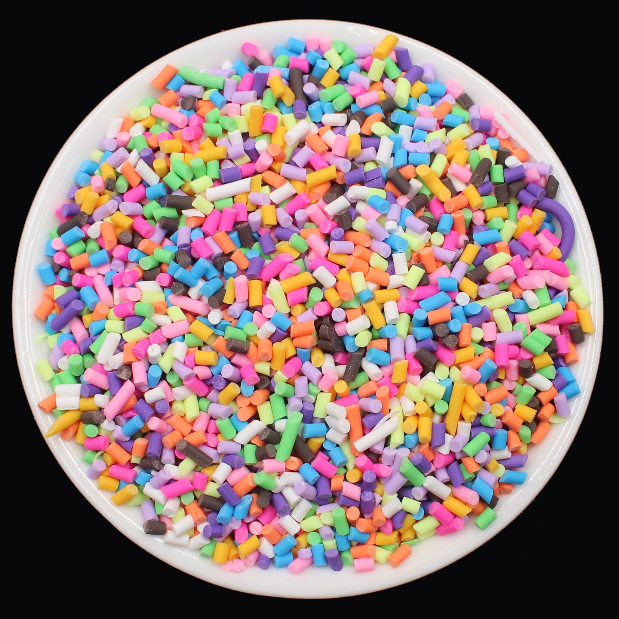 100 g/lote grãos de doces fatias de argila de polímero cilíndrico polvilhos para artes e decoração móvel diy artesanato acessórios de enchimento