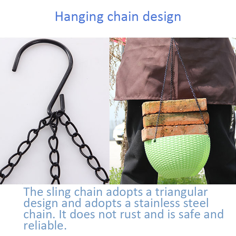 Cadena de 46cm macetas colgantes cesta de flores jarrón plástico jardín cuarto de niños imitación tejido de mimbre PP decoración para el hogar cestas de balcón