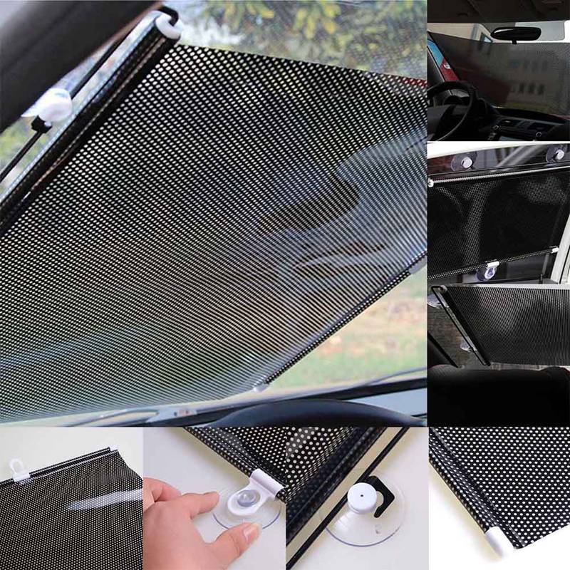 Universal Window Sunshades PVC Windows Sun Shade Car Front Rear Side Retractable Anti UV Sun Visor Accessories Protection