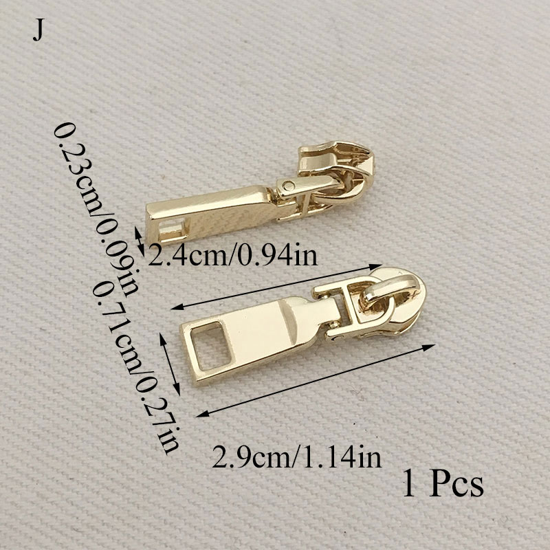 1Pcs 3# Gold Plated Fix Zip Puller/Zipper Pull Sliders Zip Head Zipper Repair Instant Removable For DIY Sewing Craft: Gold J