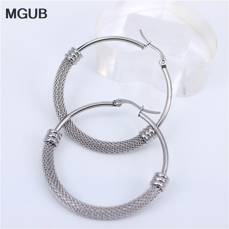 Boucles d'oreilles en forme de grand cerceau de couleur or 28MM-63MM, bijoux en acier inoxydable, Style cercles, tendance, pour femmes