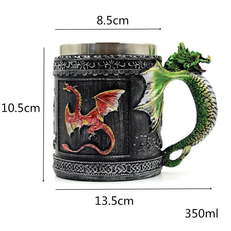 Halloween Mok Beker Retro Hars Roestvrij Staal Bier Mok Skull Knight Koffie Water Cup Viking Thee Mok Bar Decoratie: 350ml