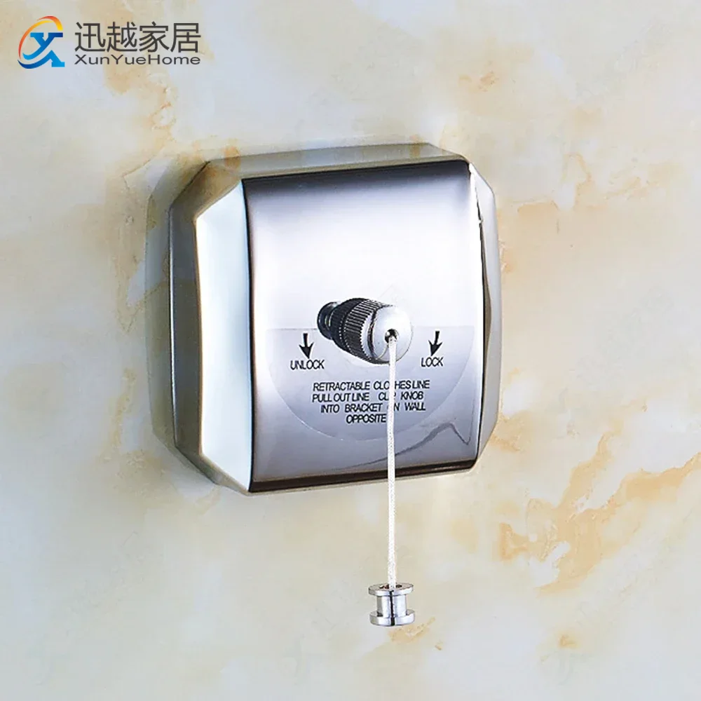 Clothesline Retractable Silver 304 Stainless Steel Wire Rope Bathroom Hotel Clothes Artifact Invisible Drying Rack Home Storage