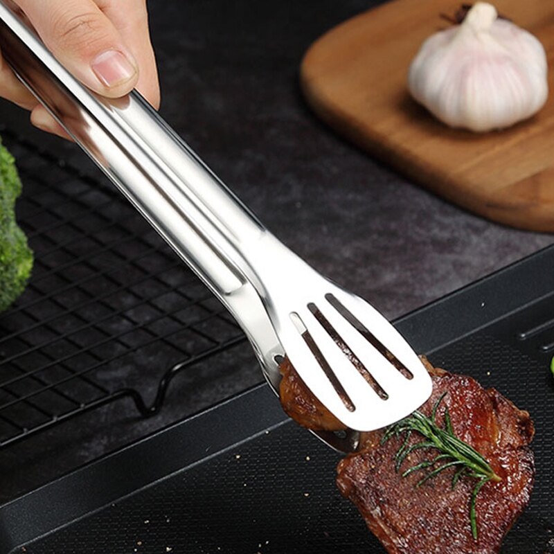 Grande pince de cuisine en métal en acier inoxydable, pour barbecue, Grill, Buffet, pour salade, pain, viande, ustensiles de cuisine